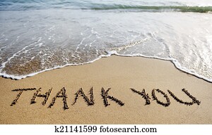 thank you word drawn on the beach sand thank you word drawn on the beach sand
