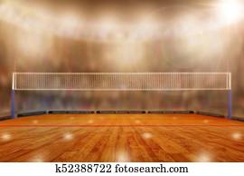 voleibol, arena, com, espaço cópia