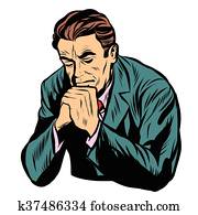 איש, להתפלל, דת, אמונה, רקע לבן