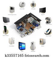 3D infographics of smart home 3D infographics of smart home