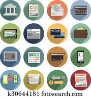 bank, heiligenbilder, flache, satz