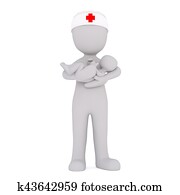 Children doctor with baby Children doctor with baby