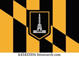 fahne, von, baltimore, maryland, USA., vektor, format fahne, von, baltimore, maryland, USA., vektor, format