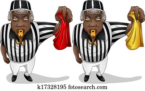 Football Referee with Flag and Whistle Football Referee with Flag and Whistle