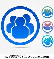 grupa, ludzie, ikona