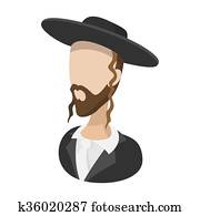 Rabbi cartoon icon Rabbi cartoon icon