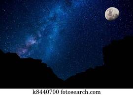 Stars in the Night Sky, Milky Way Galaxy Stars in the Night Sky, Milky Way Galaxy