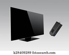 Stick-type computer and 4K TV