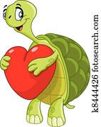 tartaruga, com, coração