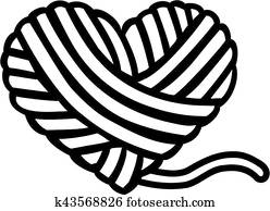 צמר, כדור, לב