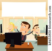 accueil, dans, business