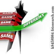 Different Beats Same Unique Innovation Vs Status Quo Arrows Different Beats Same Unique Innovation Vs Status Quo Arrows