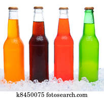 Four Soda Bottles in Ice