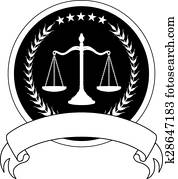 Law or Lawyer Seal With Banner Law or Lawyer Seal With Banner