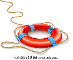 life buoy rescue ring helps euro currency sign crisis concept