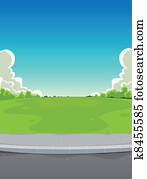 Pavement And Green Park Background Pavement And Green Park Background