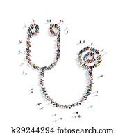 people in the form of a stethoscope.