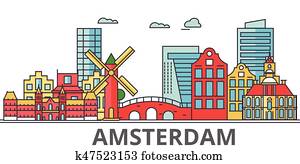 Amsterdam city skyline. Amsterdam city skyline.
