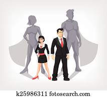 Businessman and business woman Businessman and business woman