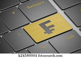 computer keyboard with swiss franc button