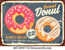 Donuts retro commercial sign design Donuts retro commercial sign design