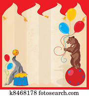 durchführende tiere, zirkus, geburstag