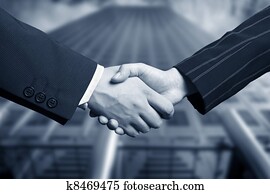 geschaefts, hand erschütterung