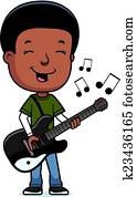 menino adolescente, guitarra
