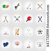 sport equipment flat icons illustration sport equipment flat icons illustration