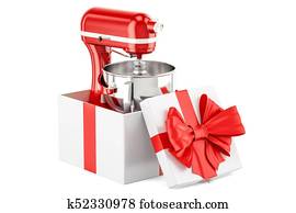 Kindstellung, in, kueche, mischung, teig, mit, elektrischer mixer