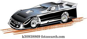 tarde, modelo, armazene carro