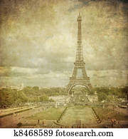 Vintage image of Eiffel tower, Paris, France Vintage image of Eiffel tower, Paris, France
