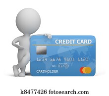 3d small people with a credit card 3d small people with a credit card