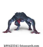 3d, כ.ג., השבה, של, אדם זאב, מפלצת