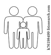 A schematic depiction of a family couple of gay men with children A schematic depiction of a family couple of gay men with children