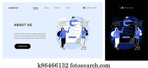 About us vector concept landing page. About us vector concept landing page.