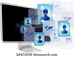 computer with social media computer with social media