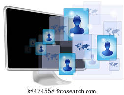 computer with social media computer with social media