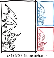 Dragon sketch frame picture Dragon sketch frame picture