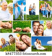 Happy people collage.