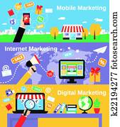 Marketing line banners set Marketing line banners set