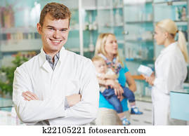 pharmaceutical worker in drugstore