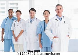 Portrait of doctors in a row at hospital