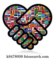 world flags with Cooperation world flags with Cooperation