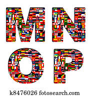 כל, לאומי, דגלים, ב, פונט