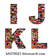 כל, לאומי, דגלים, ב, פונט