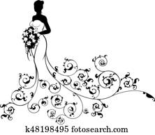 abstrakt, muster, wedding, braut, silhouette abstrakt, muster, wedding, braut, silhouette