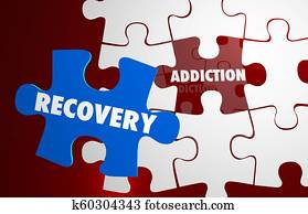 Addiction Recovery Kick Habit Puzzle Words 3d Illustration Addiction Recovery Kick Habit Puzzle Words 3d Illustration