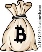 bolsa, con, bitcoin, señal, vector, ilustración
