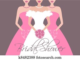 Bride and Bridesmaids in Pink Bride and Bridesmaids in Pink